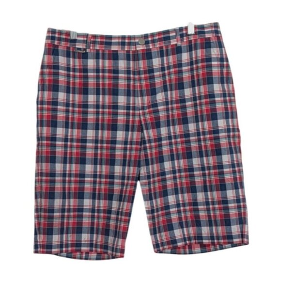 Lauren Ralph Lauren Pants - Lauren Ralph Lauren Active Plaid Bermuda Shorts Womens Size 12 Blue Red Cotton